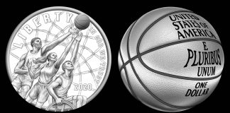 U.S. Mint Considering Colorized Coins Two 2020 Basketball Commemorative Coin Design Candidates