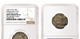 NGC Certifies 1871-75 Seated Liberty Half Dollar Struck On Quarter Planchet 1871-75 Seated Liberty Half Dollar Struck On Quarter Planchet