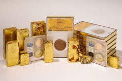 Gold dust holder and ingots