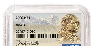 Model for the Sacagawea Dollar to Hand-Sign NGC Labels Hand-signed Sacaweja NGC label