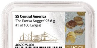 NGC Certifies Gold Nuggets Discovered in Shipwreck Of S.S. Central America SS Central America The Eureka Nugget 92.6g
