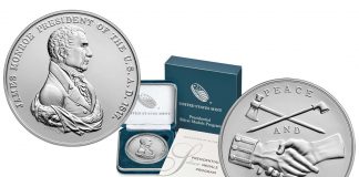 James Monroe Presidential Silver Medal Released U.S. Mint images James Monroe Presidential Silver Medal