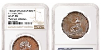 NGC Certifies Waterbird Collection Of Rare British Coins 1808 Great Britain Soho P-1346 Penny