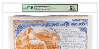 Paper Money Guaranty Grading Bond and Stock Certificates 1903 Spain Gajon 500 Pesetas Nominales Minas De Carmenes Series A