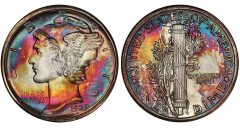 Lot 215. 10C 1939-D PCGS MS69 FB CAC realized $42,300