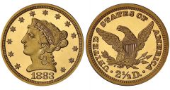 Lot 468. $2.50 1883 PCGS PR66+ DCAM CAC realized $52,875