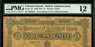 Sedwick’s November Treasure Sale Includes Ingot and Coin Rarities Falkland Islands pound note dated 1915