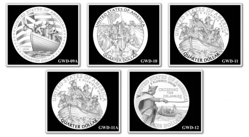 George Washington Crossing the Delaware River Quarter, Designs 9A-12