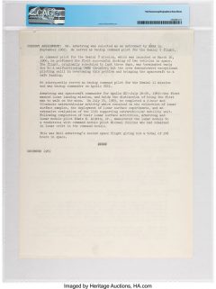 NASA's Neil Armstrong Biographical Data Sheet