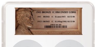 Wing and Lutes 1943 Bronze Lincoln Cents Brought Together Under One Owner Lutes and Wing 1943 Bronze Lincoln Cents in NGC Holder (obverses)
