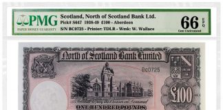 PMG Certified Over 800 Notes From Omar Waddington Collection 1938-49 100 Scotland North ofScotland Bank Aberdeen note