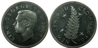 Rare New Zealand Coins In NY International Auction Jan. 18 New Zealand Crown 1949 Royal Visit