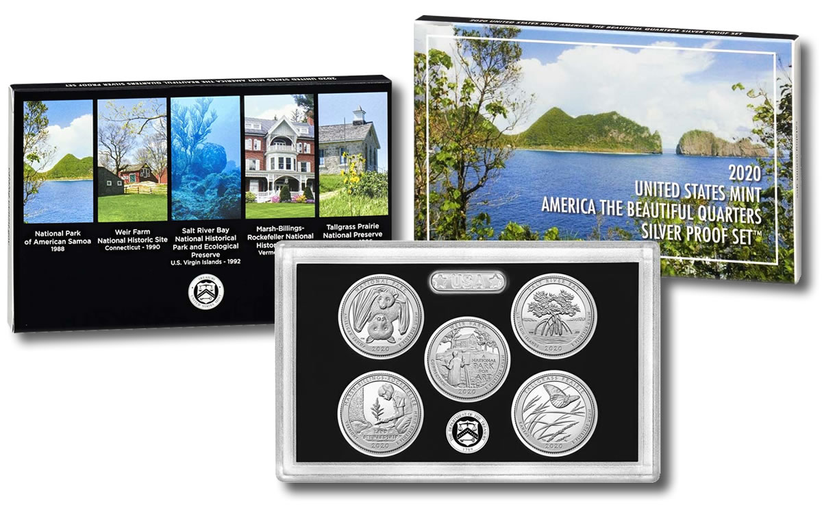 Box & COA 2013 America the Beautiful Silver Quarters 5 Silver Proof Quarters 