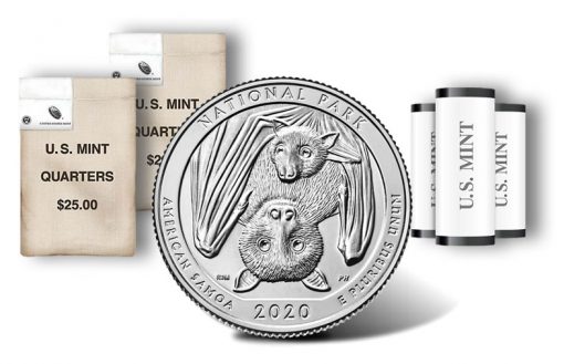 2020 National Park of American Samoa Quarter rolls and bags