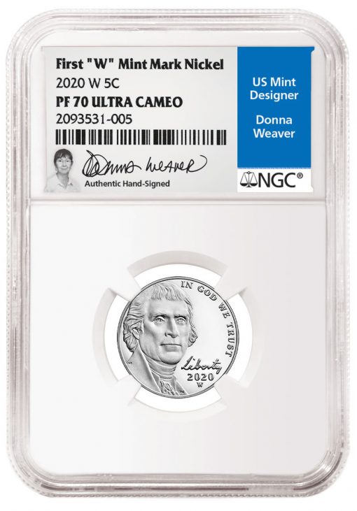 Weaver-Signed NGC Label for 2020-W Nickel