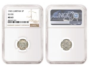 NGC-Certified 1945 Silver Threepence Sells for £62,000