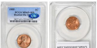 1955 Cent Sells For Record $125,000 In GreatCollections Auction 1955 Double Die Lincoln Cent