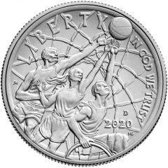 2020-D Uncirculated Basketball Hall of Fame Half Dollar – Obverse