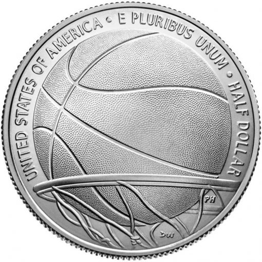 2020-D Uncirculated Basketball Hall of Fame Half Dollar - Reverse