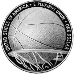 2020-P Proof Basketball Hall of Fame Silver Dollar – Reverse