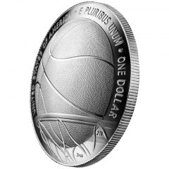 2020-P Proof Basketball Hall of Fame Silver Dollar – Reverse Angle
