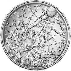2020-P Uncirculated Basketball Hall of Fame Silver Dollar – Obverse