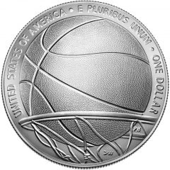 2020-P Uncirculated Basketball Hall of Fame Silver Dollar – Reverse