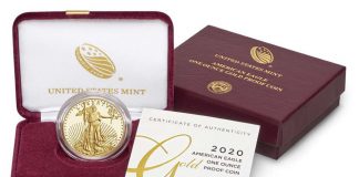 2020-W Proof American Gold Eagles Released US Mint image 2020-W $50 Proof American Gold Eagle and packaging