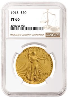 1913 Saint-Gaudens Double Eagle graded NGC PF 66