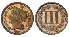 Lot 58 - 3CN 1884 PCGS MS66 CAC