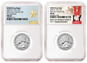 NGC Labels for Circulating 2020-W Quarters with WWII Privy Mark