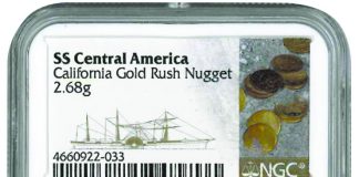 Gold Rush Nuggets Recovered From SS Central America Come To Market NGC certified SSCA Gold Rush nugget