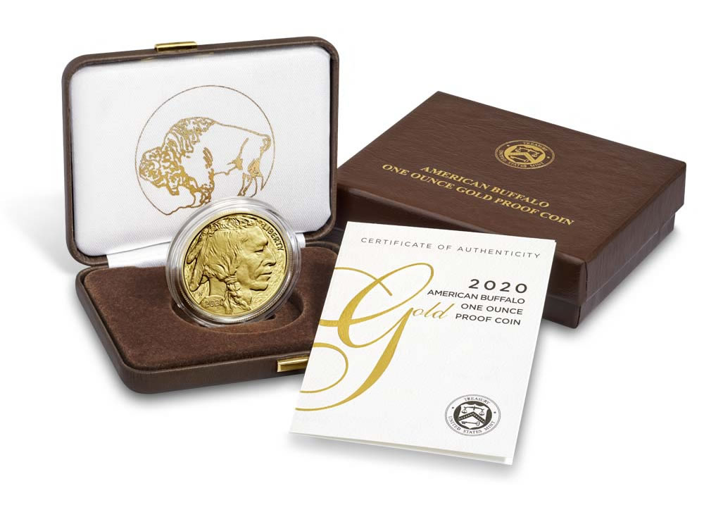 by CoinFolio $50 Brilliant Uncirculated 2020 1 oz Gold Buffalo BU w/box & COA 
