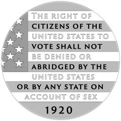 Women's Suffrage Centennial Silver Medal - Reverse Design