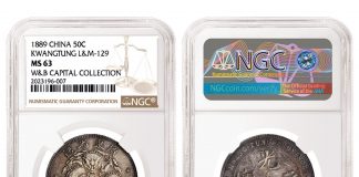 Coins and Notes Graded by NGC and PMG Impress in Stack’s Bowers May 2020 Hong Kong Sale 1889 China Kwangtung Pattern 50 Cent graded NGC MS 63