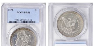 GreatCollections to Auction Two Iconic U.S. Coins on June 14 to Benefit Charity 1895 Morgan Silver Dollar, graded PCGS Proof-63
