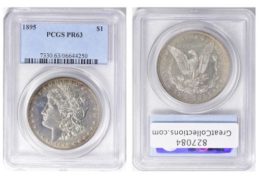 1895 Morgan Silver Dollar, graded PCGS Proof-63