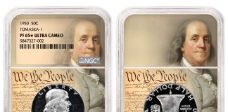 NGC Attributing Tomaska Die Varieties for Franklin and Kennedy Half Dollars 1950 Franklin Half Dollar Tomaska-1 PF 65 Star Ultra Cameo
