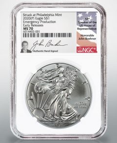 John Boehner signature 2020 American Silver Eagle
