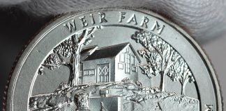 U.S. Coin Production Reaches 801 Million in April; Connecticut Quarter Mintages Published Photo 2020 Weir Farm National Historic Site Quarter