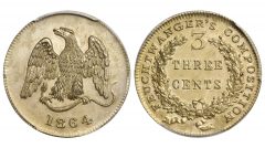 1864 Lewis Feuchtwanger.MS-64 (PCGS). CAC
