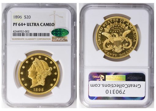 1896 Liberty Gold Double Eagle NGC Proof-64+ UC CAC