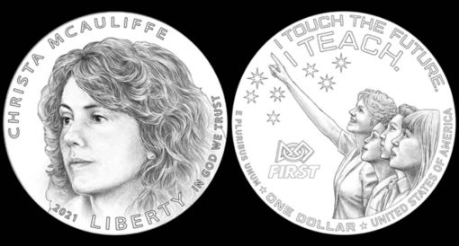 Christa McAuliffe Commemorative Silver Dollar Candidate Designs Examples