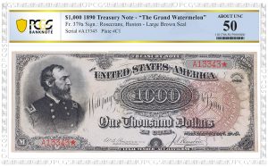 PCGS Banknote Certifies 1890 $1,000 Grand Watermelon Note