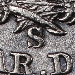 Close up 1856 S over s mint mark