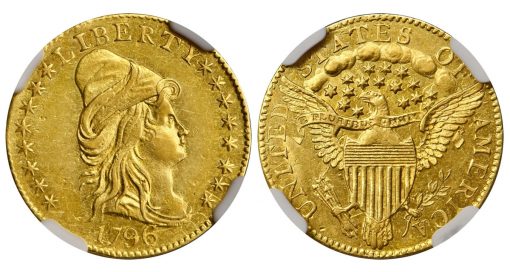 Lot 1248 - 1796 Capped Bust Right Quarter Eagle