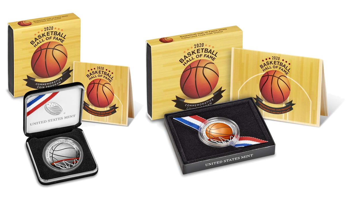 2020 S Colorized Basketball Hall Of Fame Half Dollar Coin!