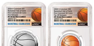 NGC Offers Unique Certification Options for 2020 Colorized Basketball Coins Illustrations of NGC Special Labels for Colorized Basketball Hall of Fame Commemorative Coins