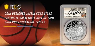 Coin Designer Justin Kunz To Sign PCGS Labels For Basketball HOF Commemoratives PCGS HOF Justin Kunz illustration