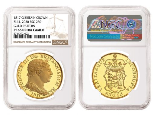 1817 Great Britain Gold Pattern Crown, graded NGC PF 65 Ultra Cameo